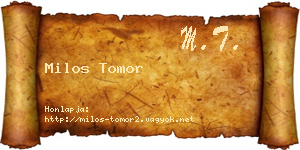 Milos Tomor névjegykártya